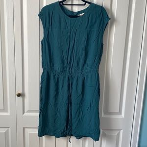 Dark teal sleeveless dress, never worn, loft size L